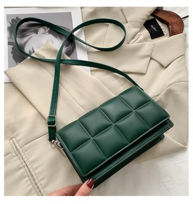 China New fashion women's line embroidery bag single shoulder texture small square ocean wind cross body bag tide bag for sale