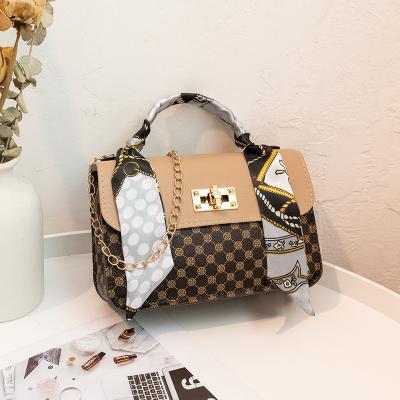 China Fashion Fashion Handbag Printed Small Square Bag Scarf Chain Silk Cross - Body Bag for sale