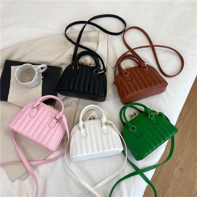 China Fashion Shell Bag Cross Border Popular Women's Bag 2022 New Plaid Soft Handbag Shoulder Texture Oblique Shoulder Straddle Bag for sale