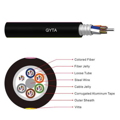 China Telecom Communication Factory Price Outdoor Cable Armored Core Gyta/Gyts/Gyta53 Fiber Optic Cables 6 12 24 48 96 Under Round for sale