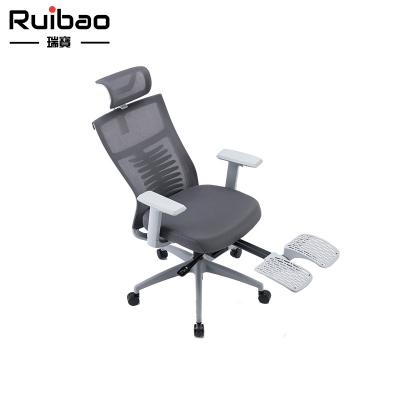 China RUIBAO 2022 New Morden Rotation Mesh Staff Ergonomic Office Chair Lumbar Support With Footrest OEM for sale