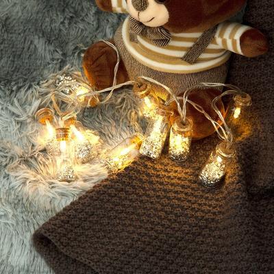 China Residential Led AA Bottle String Copper Wire Wire Rope Battery Operated Strip Light Transparent Glass Wish Fairy Lights for sale