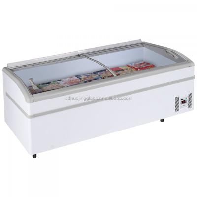 China Commercial Curved Sliding Glass Door For Chest Freezer And Ice Cream Freezer for sale