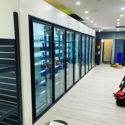 China Single-Temperature Glass Door Freezer Rooms Display Cooler Display Freezers Cold Storage for sale