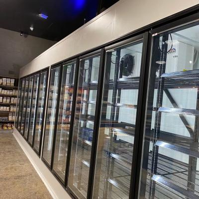 China Single-Temperature Supermarket Store Display Walk In Cooler With Glass Door for sale