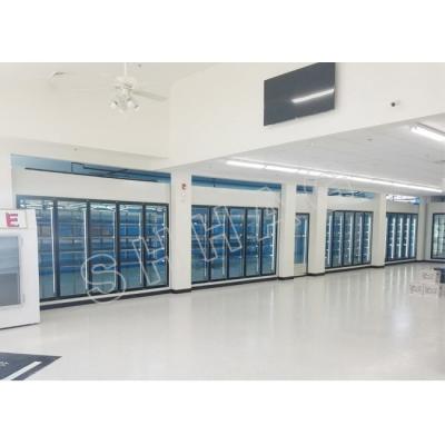 China Deli Cooler / Freezer Walk In Beer Cooler Glass Cave Glass Door for sale