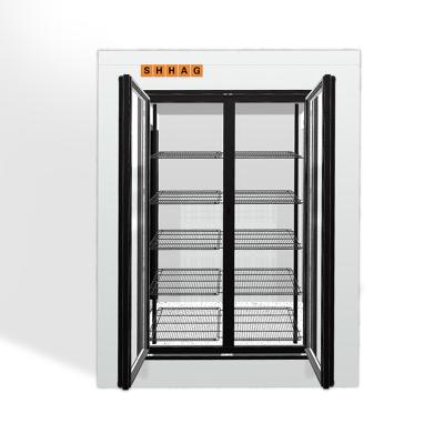 China 90 Degree Hold Beer Open Cave Door Cooler Glass Shelving Racking For Supermarket Display Walk In Cooler for sale