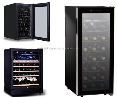 China Commercial Upright Wine Display Cooler Transparent Glass Door for sale