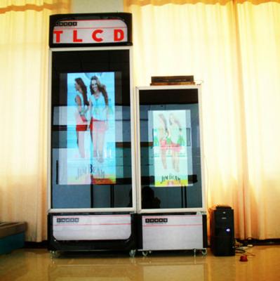 China Household transparent touch screen lcd refrigerator/commercial advertising display refrigerator for sale