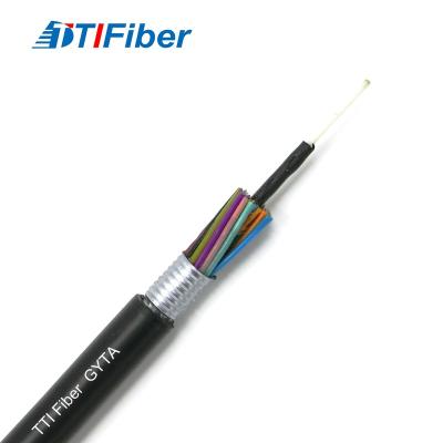 China GYTA Aerial Outdoor Singlemode Fiber Optic Cable G652D PE Outer Jacket for sale