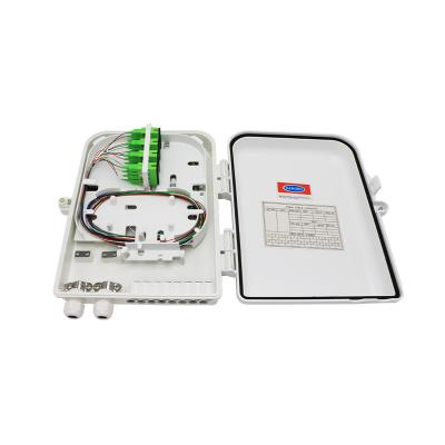 China Indoor Outdoor 16 Port Wall Mounted Fiber Optic Distribution Box With PLC Splitter for sale