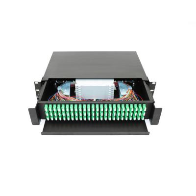 China High Quality 3U Rack Mount Rack Mount LC/APC 144 Ports 144 Cores Duplex Fiber Optic Patch Panel FTTH Terminal Box for sale