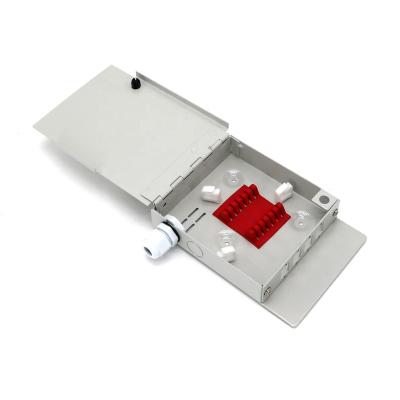 China Wall Mounted Steel Metal Fiber Optic Distribution Box 4 SC Cold Rolled Outdoor LC /FAT/OTB/FTB Port SC for sale