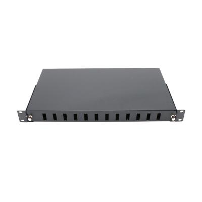 China FTTX Systems Factory Price Shenzhen ODF Black Metal Fiber Optic Terminal Box 1U Ports Junction Box for sale