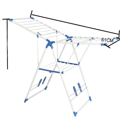 China Durable+Fold Flat Fold Clothes Drying Rack, Laundry Hanger Inside and Outside Double Wings, Clothes Airer Rack Floor Standing for sale