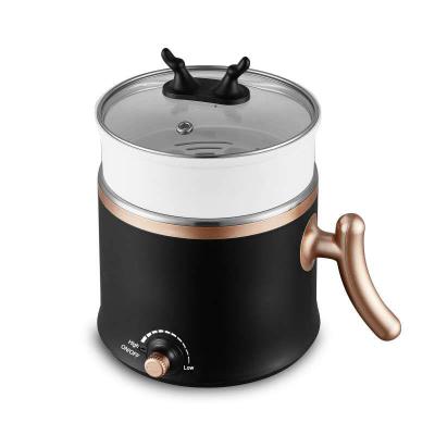 China Household Wholesale Good Quality 304 Stainless Steel Mini Electric Hot Pot With Glass Lids Cooking Pot With PP Steamer for sale