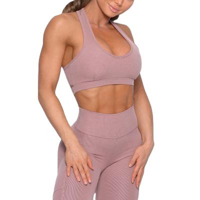 China Breathable Quick Dry Plus Size Gym Crop Tops Custom Compression Fitness Women Sports Yoga Bra With Logo for sale