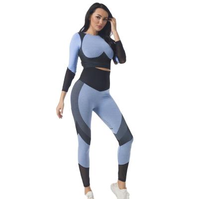 Cina Women Workout Fitness Yoga Gym Crop Breathable Custom Top With Leggings Yoga Seamless Sets in vendita