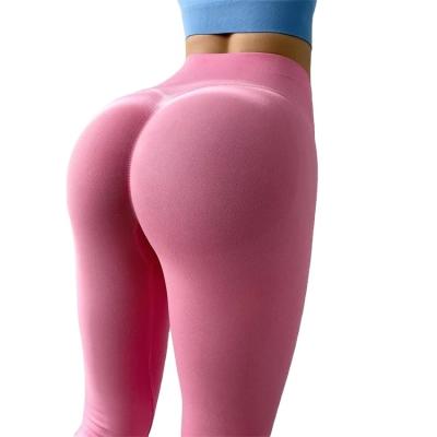 Cina Viable Wholesale Women Butt Lift Yoga Pants Custom Logo Scrunch Butt High Waist Gym Gaiters in vendita