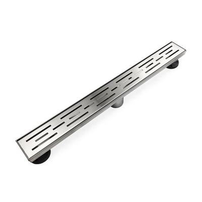 China 700mm Easy Clean Cheap Cleanroom Bathroom Anti Smell Floor Drain Header Insert 304 Grid Linear Shower Outlet Vertical Waste Drainer for sale