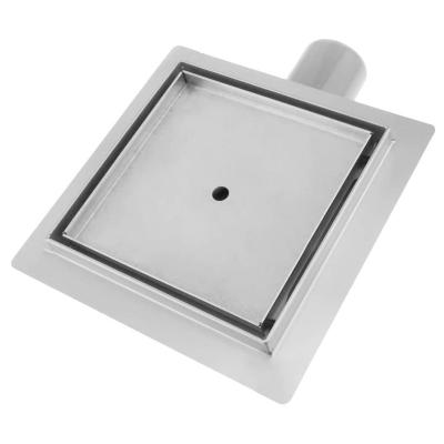 China 20 cm sus304 stainless steel Square Easy Clean Bath Floor Shower Drain Concealed Strainer Cover Channels Tile Insert for sale