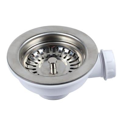 China Modern Perfect White Stainless Steel Basket Plastic Kitchen Grade Drains Downs Strainer PP Body Overflow Tube for sale