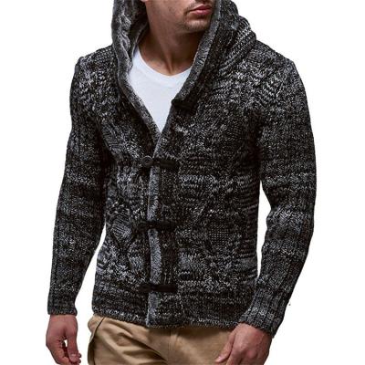 China Coarse Wool Men Hooded Knit Sweater  Loose Knitted Plus Size for sale