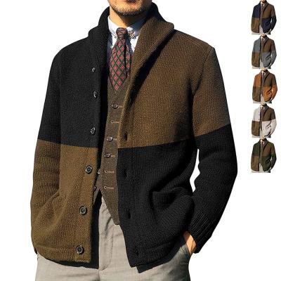 China Color Stitching  Men Winter Cardigan  Long Sleeve  Anti-pilling Anti-wrinkle en venta