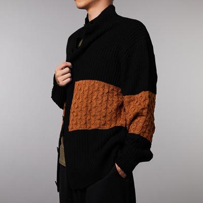 China AY-21121402 Men Winter Cardigan  Computer Knitted  Turn-down Collar for sale