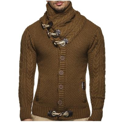 China Single Breasted Men Hooded Knit Sweater Slim  Plus Size  Chunky Turtle Neck en venta