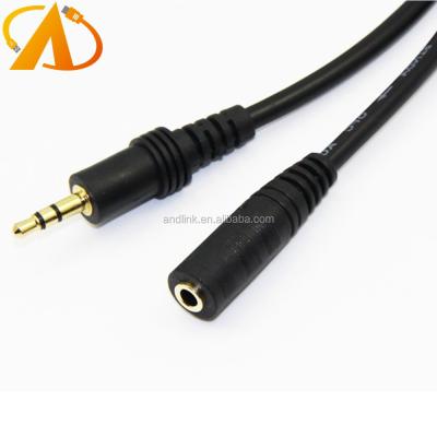 China Speaker Audio Extension Cable 10 Feet Premium 3.5mm Stereo Male To 3.5mm Female Stereo Earphone Audio Cable Gold Plated for sale