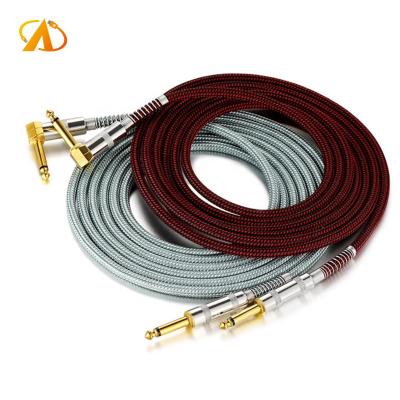 China HOME THEATER Audio Instrumentation Cables 20FT Amp Rope for Bass and Electric Guitar - Straight to 1/4 Inch Right Angle Instrumentation Cable for sale