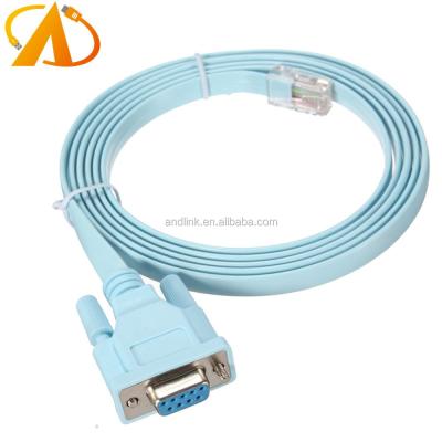 China COMPUTER RJ45 DB9 To DB9 Serial Cable RS232 Port To RJ45 Cat5 Ethernet LAN Rollover Console Cable Switch Line for sale