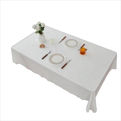 China Disposable Seersucker Gauze Tablecloth White Rectangular Embossing Table Clothes Hotel Restaurant Table Covers Luxury Comfort Table Bra for sale