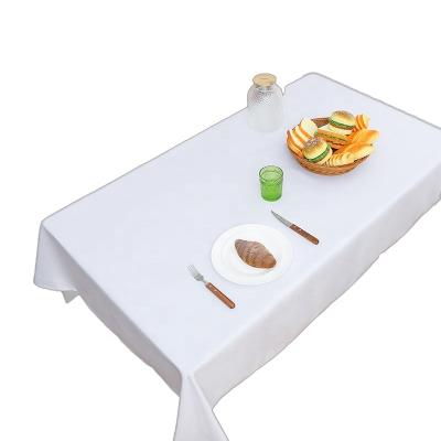 China Waterproof Plain White Damask Table Cloth For Hotel Dinner Decor OEM & ODM Luxury Banquet Table Cover Customized Rectangular Tablecloth for sale