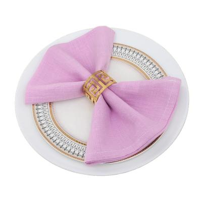 China Disposable Pink Wedding Napkins Hemstitch Plain Weave Custom Napkins For Birthday Party Eco-Friendly Durable Soft Cotton Table Napkin Cloth for sale