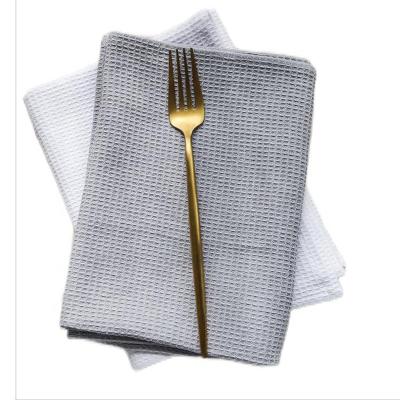 China Disposable Waffle Lattice Fabric Napkins Eco-Friendly Good Lock Water Square Cotton Napkins For Kitchen Table Cloth Durable Dinner Napkin for sale