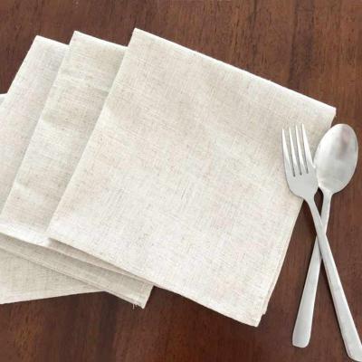 China Disposable Customized Soft And Sweet Orange Cloth Napkin For Event Restaurant Party Cotton Linen Hemstitch Cocktail Beverage Nakpins for sale