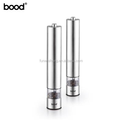 China Sustainable Electric Extra Long Stainless Steel Salt and Pepper Grinder Salt and Pepper Mill / Light Function for sale