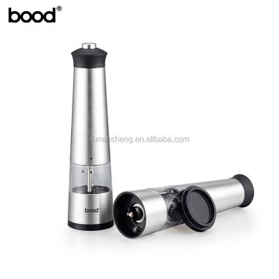 China Sustainable electric stainless steel salt and pepper grinder / popular design salt and pepper grinder for sale