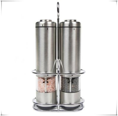 China New Design Sustainable Electric Salt and Pepper Grinder Stainless Steel Salt and Pepper Mill Shakers / Salt Shakers for sale