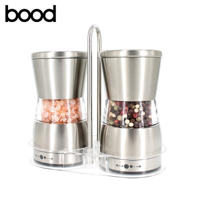 China Sustainable Manual Stainless Steel Salt and Pepper Mill / Stainless Steel Lid or Acrylic Lid / Salt and Pepper Shakers for sale