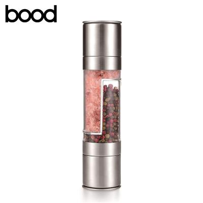 China Sustainable 2 in 1 Manual Salt and Pepper Mill Stainless Steel Salt and Pepper Grinder for sale