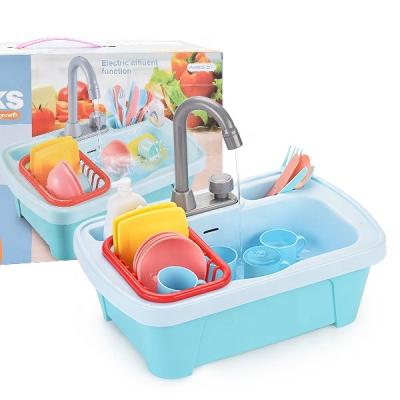 China Plastic Children Play House Pretend Play Kitchen Toy Electric Sink Toys for sale