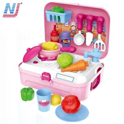 China Plastic Kid Kitchen Set Pink Plastic Pretend Play Toy For Girl for sale