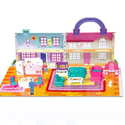 China Fun Gift DIY Plastic Miniature House Toys For Girl Children With High Quality for sale