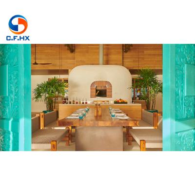 China Modern Luxury Restaurant Hotel Furniture Cafe Canteen Wooden Seating Set for sale