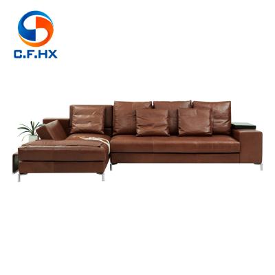 China Removable Cover Hot Selling America 5 star Hotel Lobby Furniture Modular Sectional Leather Sofa for sale