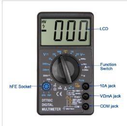 China Pocket Dt700c Autoranging Digital Multimeter Large Display for sale