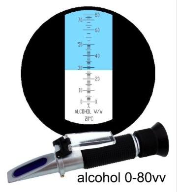 China 80 VOL 175ml 20C Hand Held Refractometer , Refractometer To Measure Alcohol Content for sale